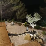 Jardin Zen et sa terrasse la nuit