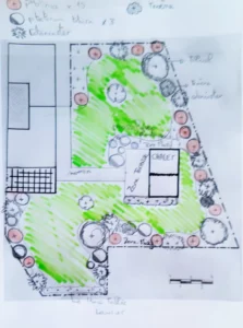 Chemin de gravier rose plan d'aups sainte baume